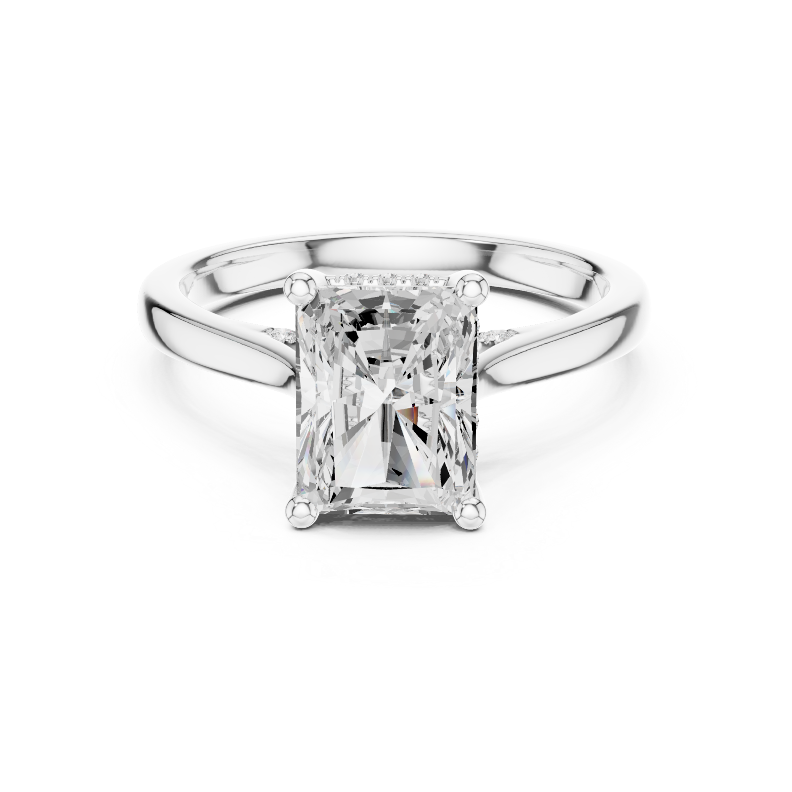  White Gold Radiant Promise Embrace Modern Ring Front View