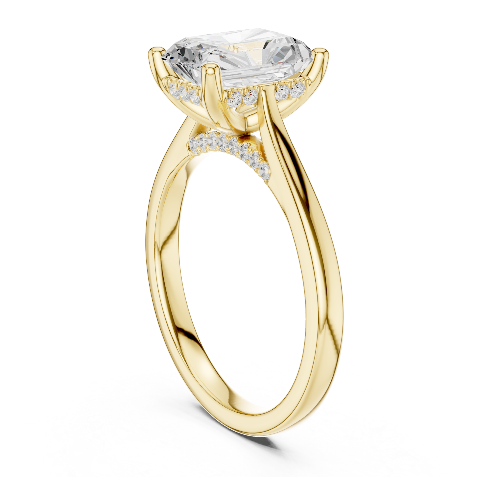  Gold Radiant Promise Embrace Modern Ring Left View