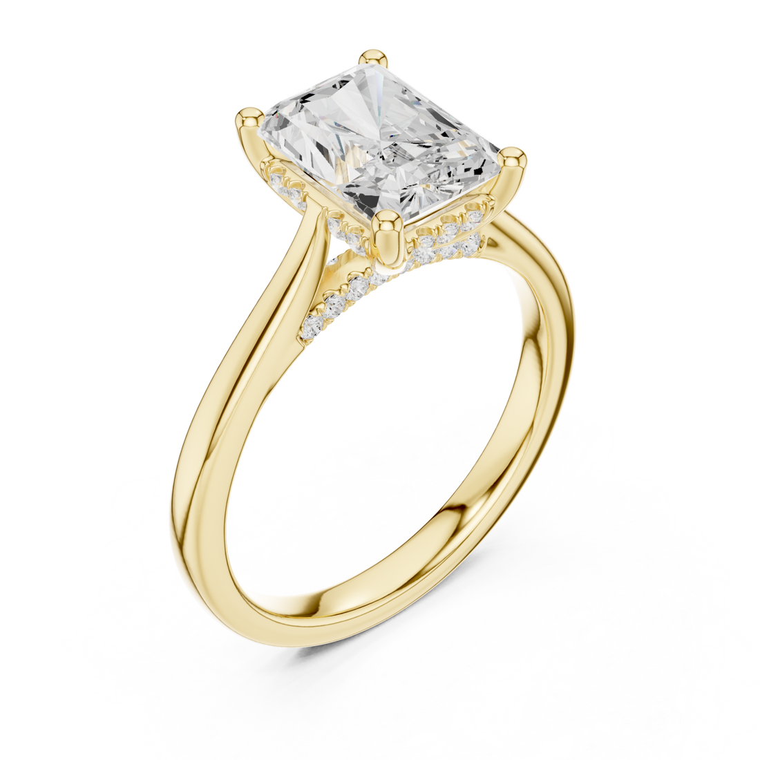 Gold Radiant Promise Embrace Modern Ring Right View