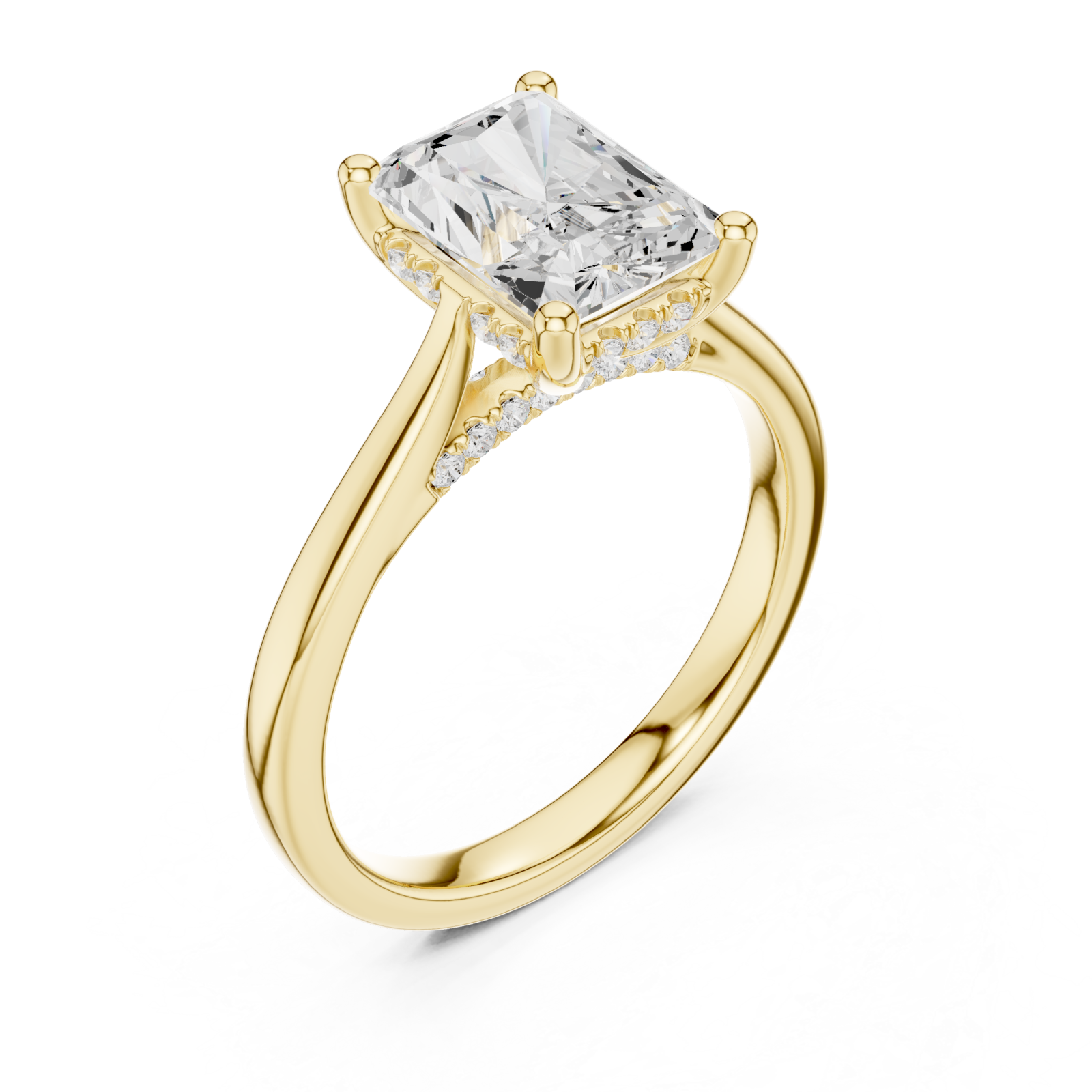 Gold Radiant Promise Embrace Modern Ring Right View