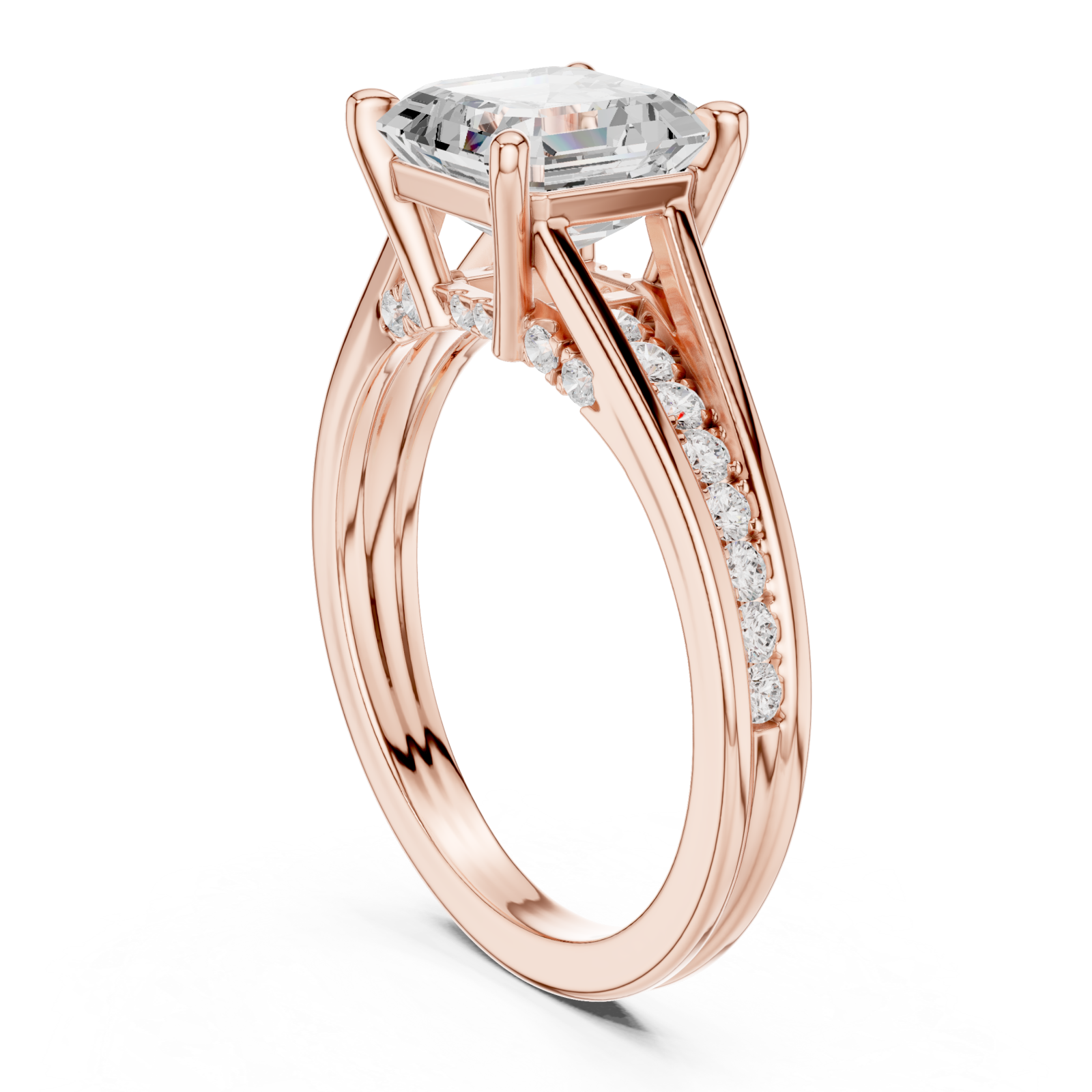  Rose Gold Timeless Splendor Statement Engagement Ring Left View