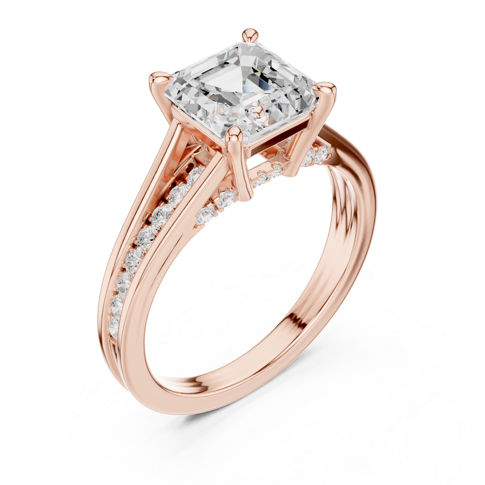  Rose Gold Timeless Splendor Statement Engagement Ring Right View