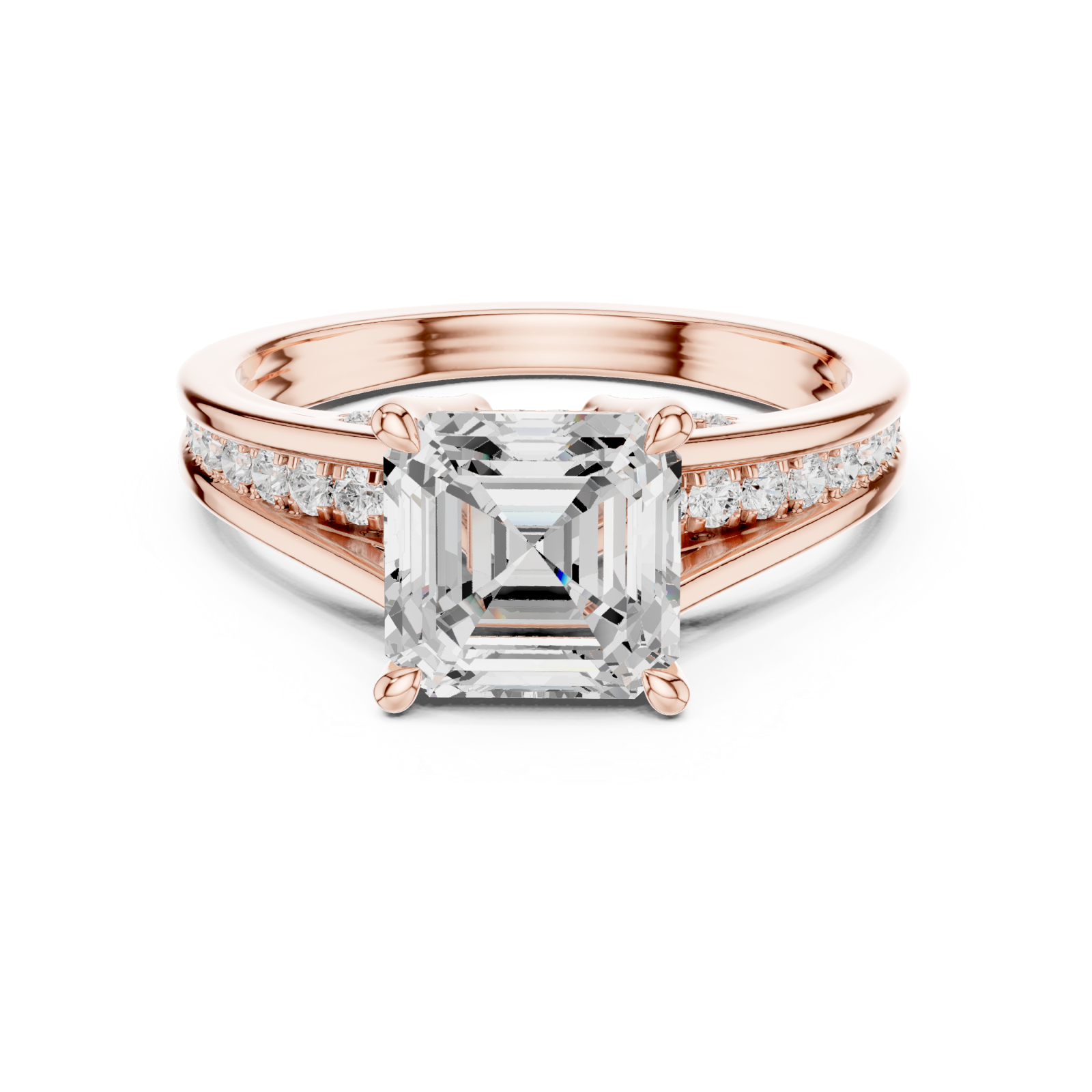  Rose Gold Timeless Splendor Statement Engagement Ring Front View