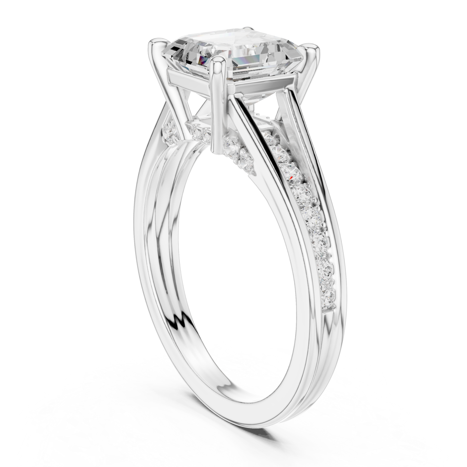  White Gold Timeless Splendor Statement Engagement Ring Left View