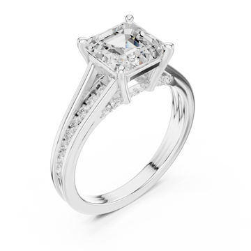  White Gold Timeless Splendor Statement Engagement Ring Right View