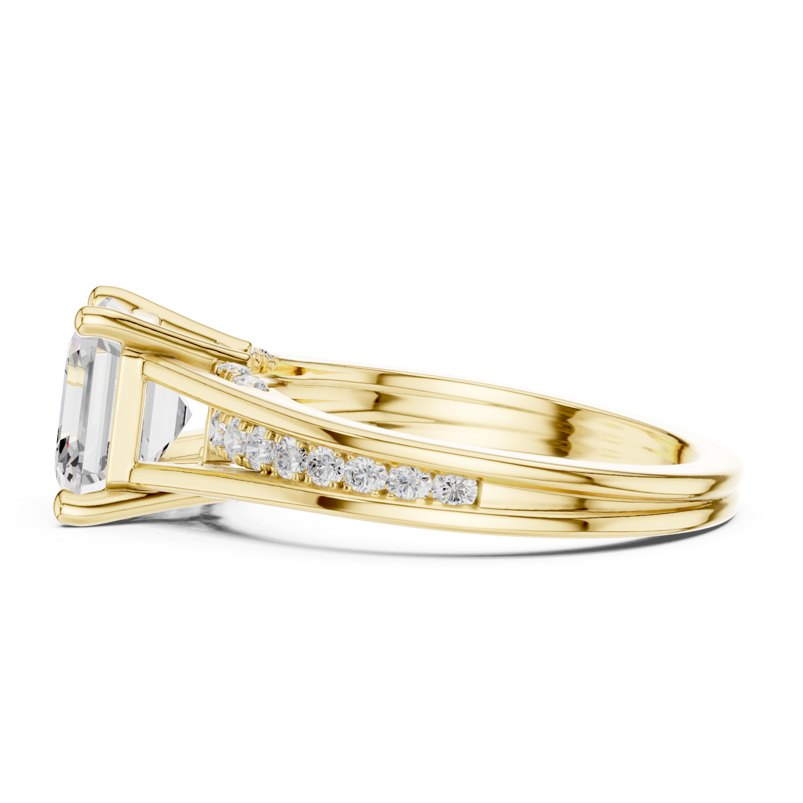  Gold Timeless Splendor Statement Engagement Ring Side View