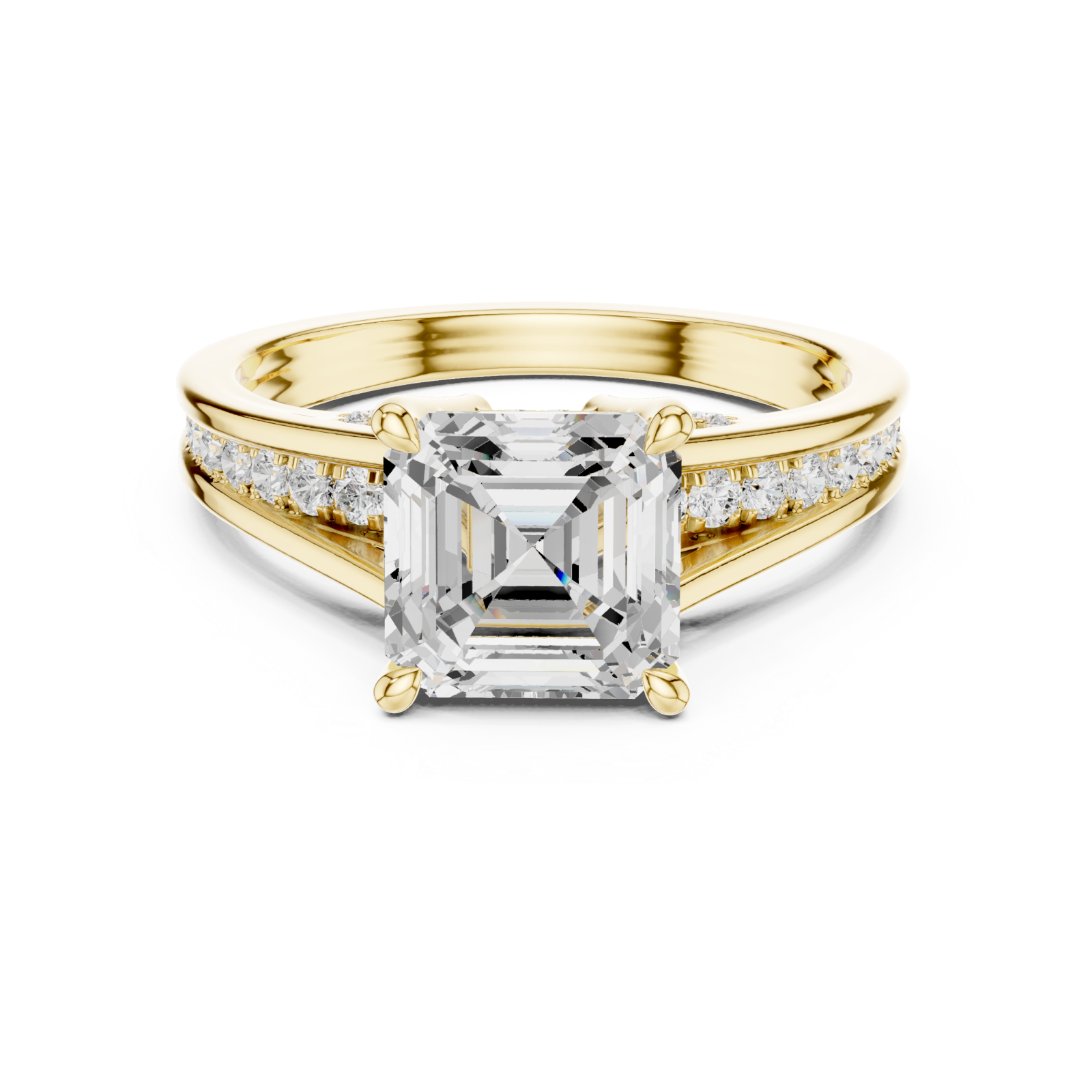  Gold Timeless Splendor Statement Engagement Ring Front View