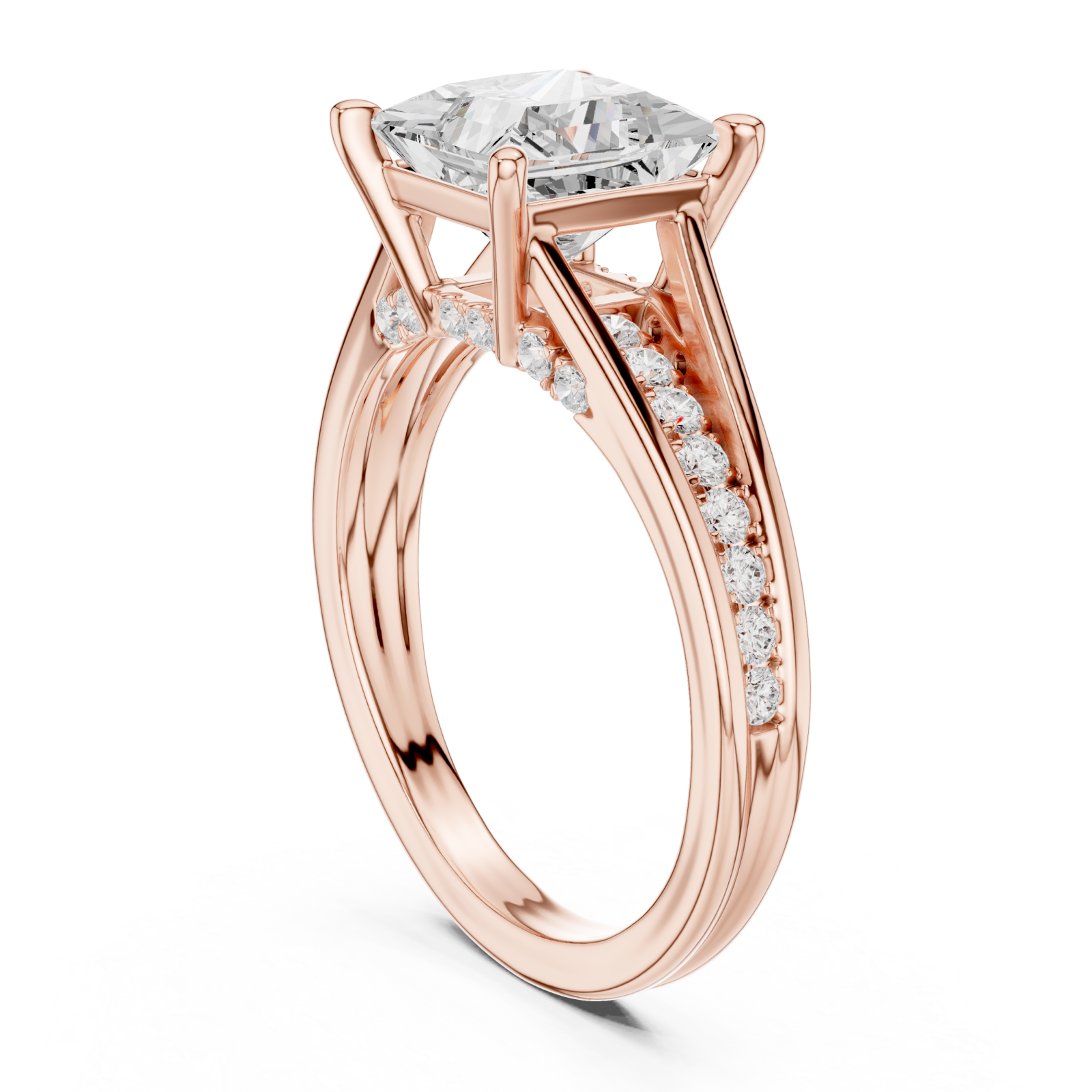  Rose Gold Twilight Embrace Regal Solitaire Band Left View