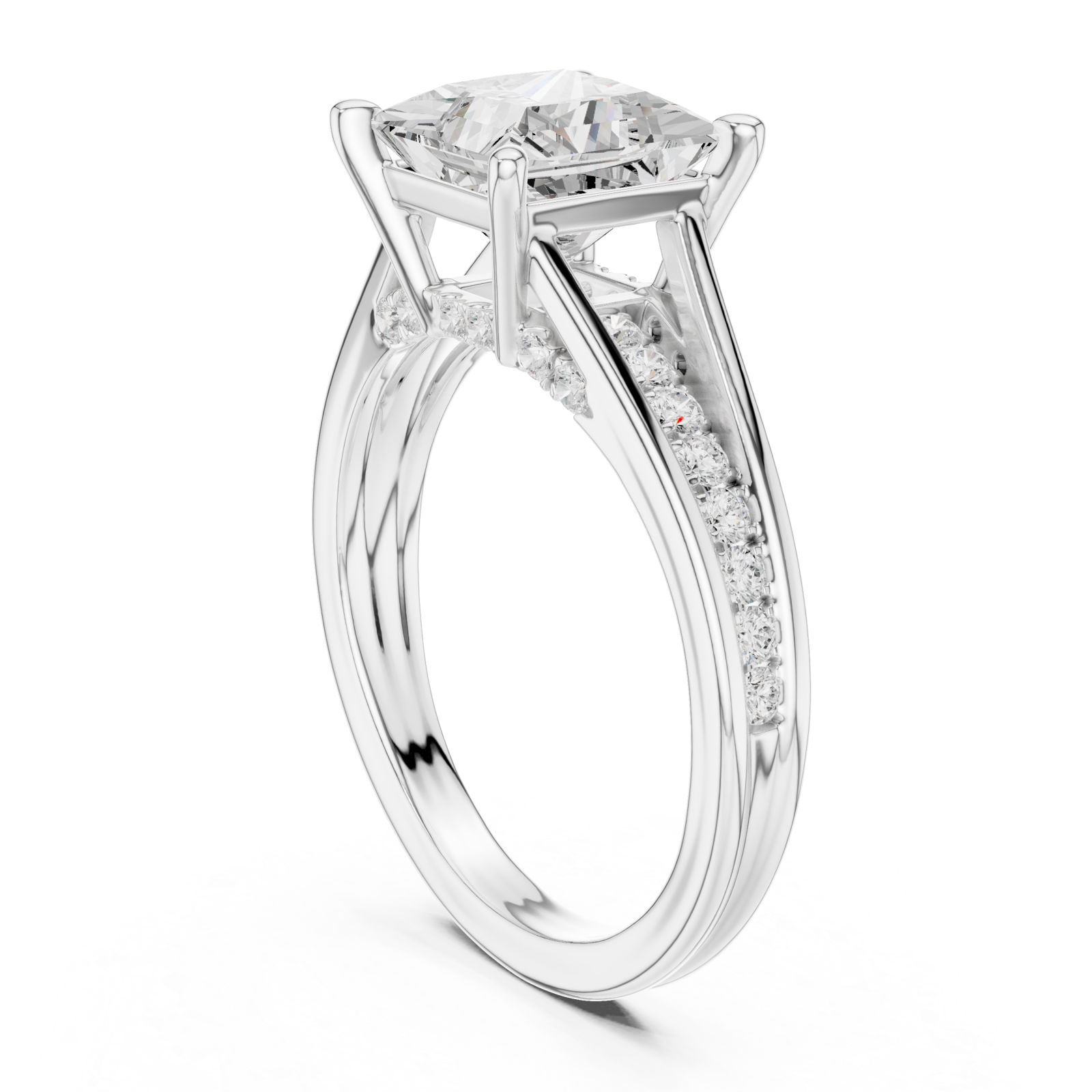 White Gold Twilight Embrace Regal Solitaire Band Left View