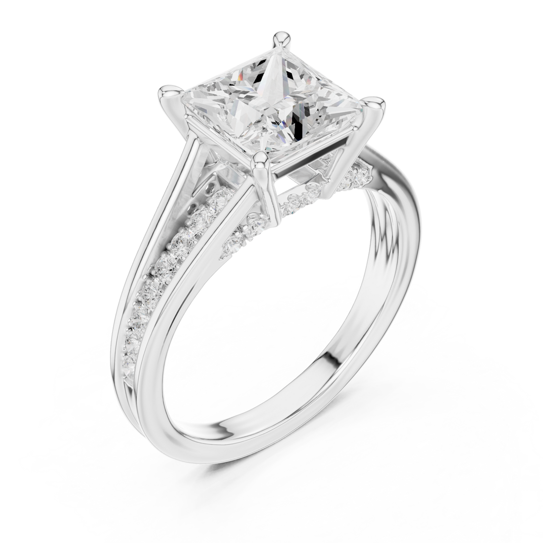  White Gold Twilight Embrace Regal Solitaire Band Right View