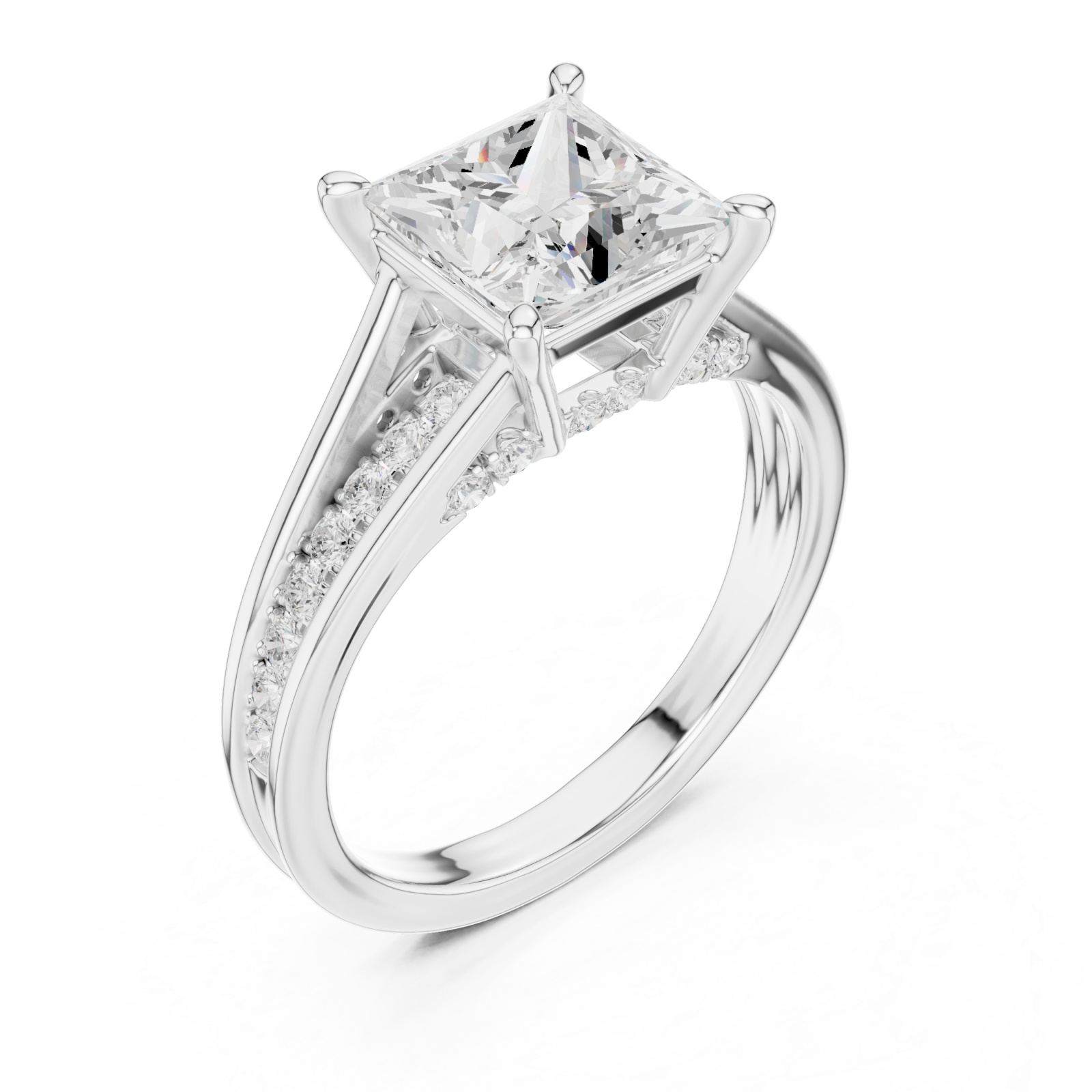  White Gold Twilight Embrace Regal Solitaire Band Right View