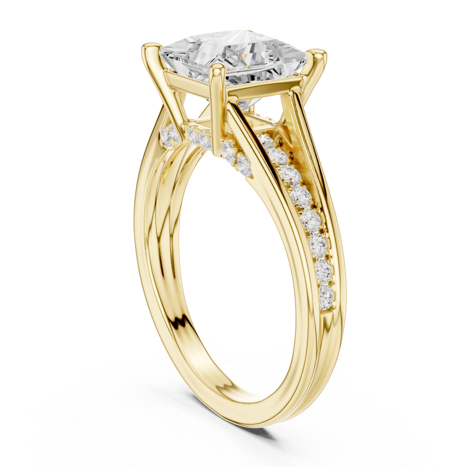  Gold Twilight Embrace Regal Solitaire Band Left View