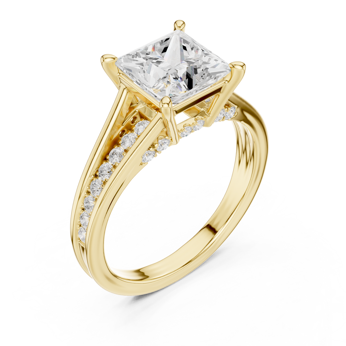 Gold Twilight Embrace Regal Solitaire Band Right View
