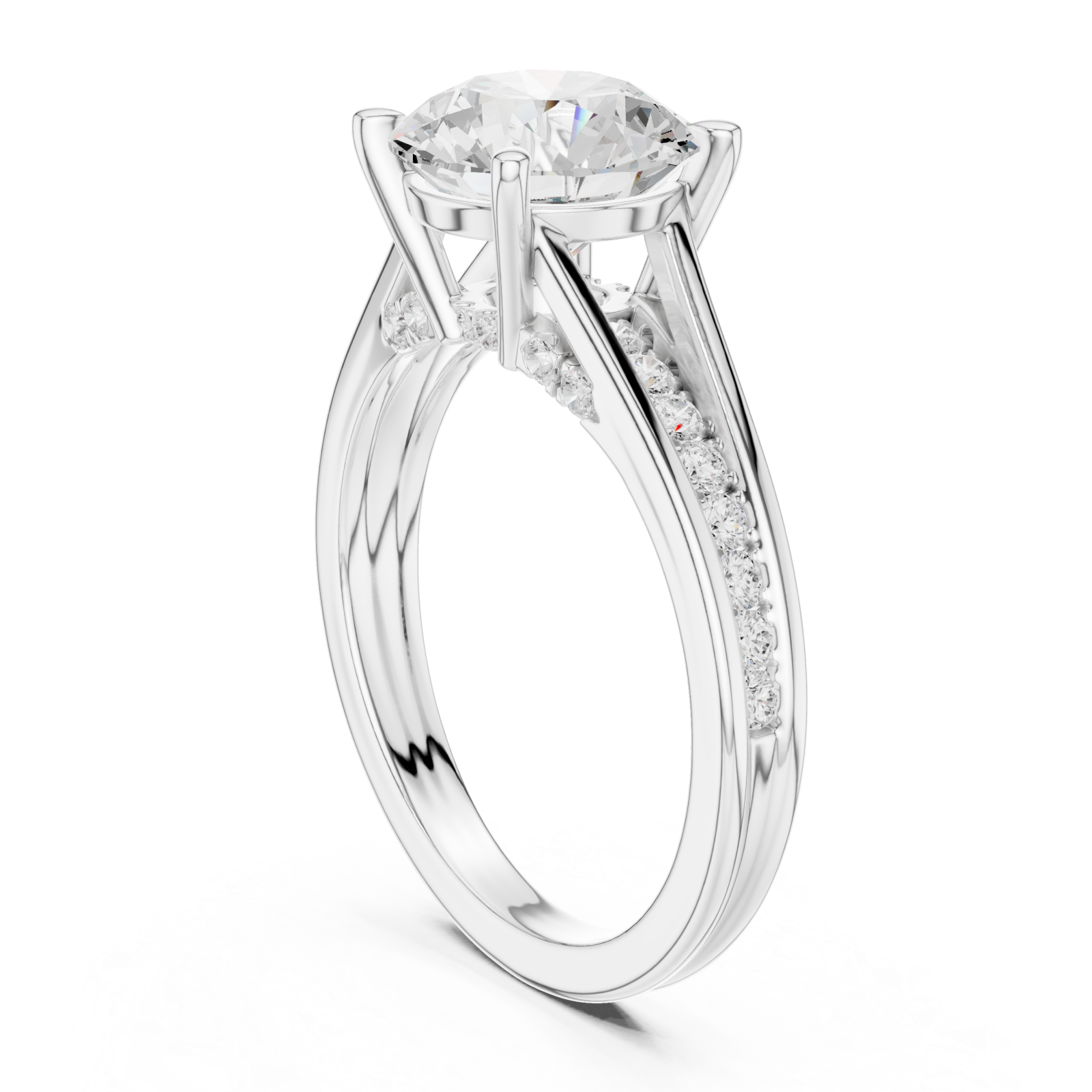  White Gold Enchanted Whisper Halo Engagement Band Left View