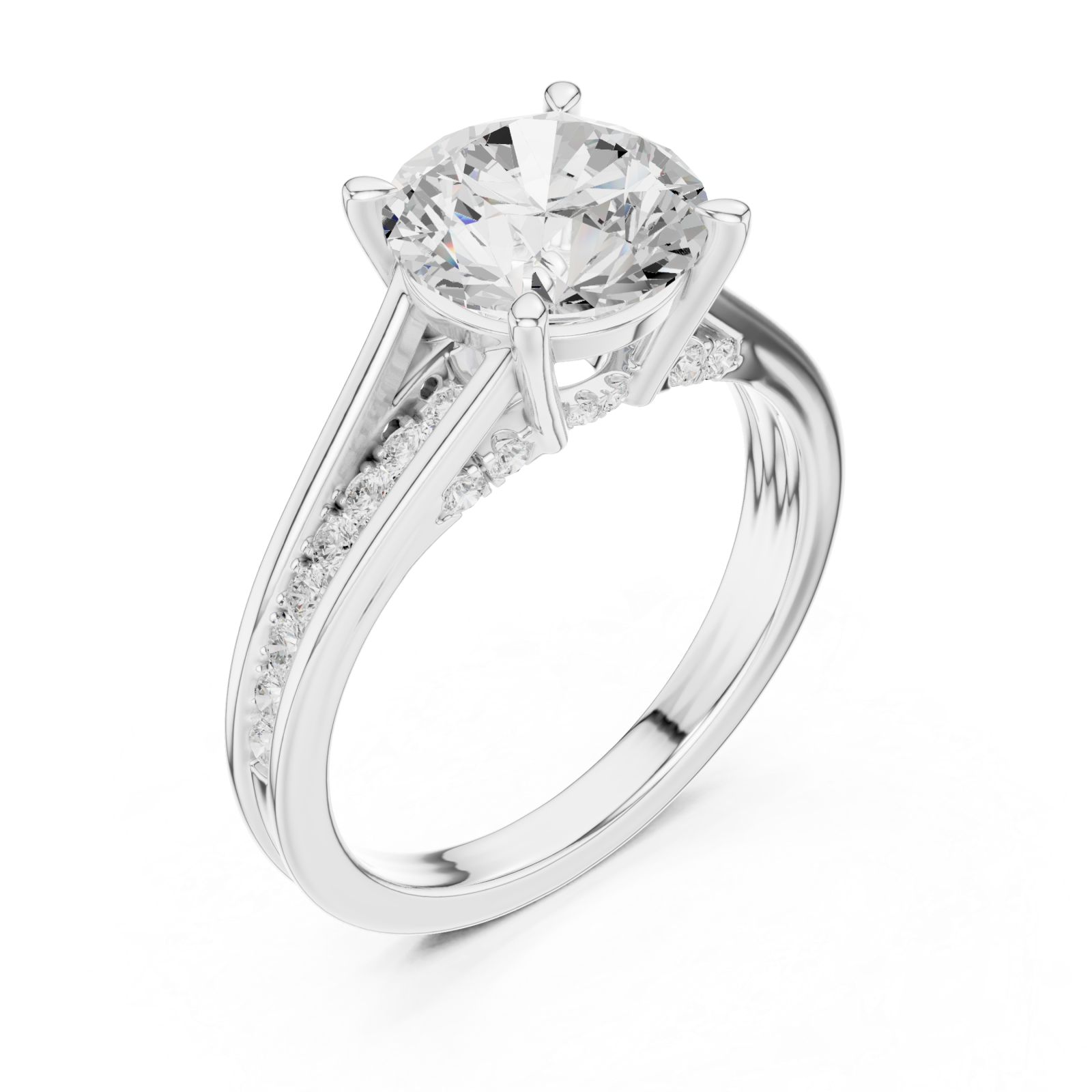  White Gold Enchanted Whisper Halo Engagement Band Right View