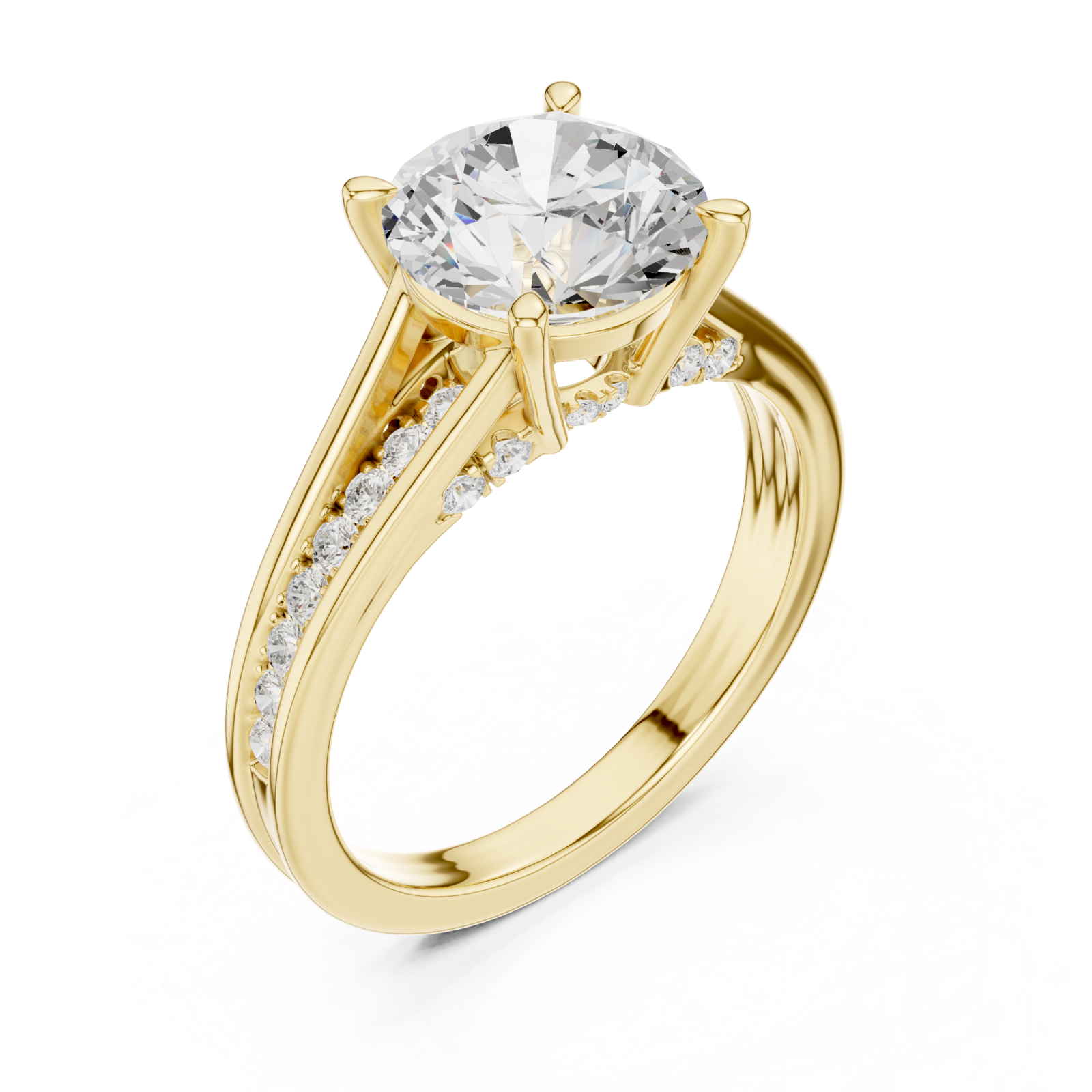 Gold Enchanted Whisper Halo Engagement Band Right View
