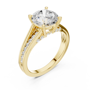 Gold Enchanted Whisper Halo Engagement Band Right View