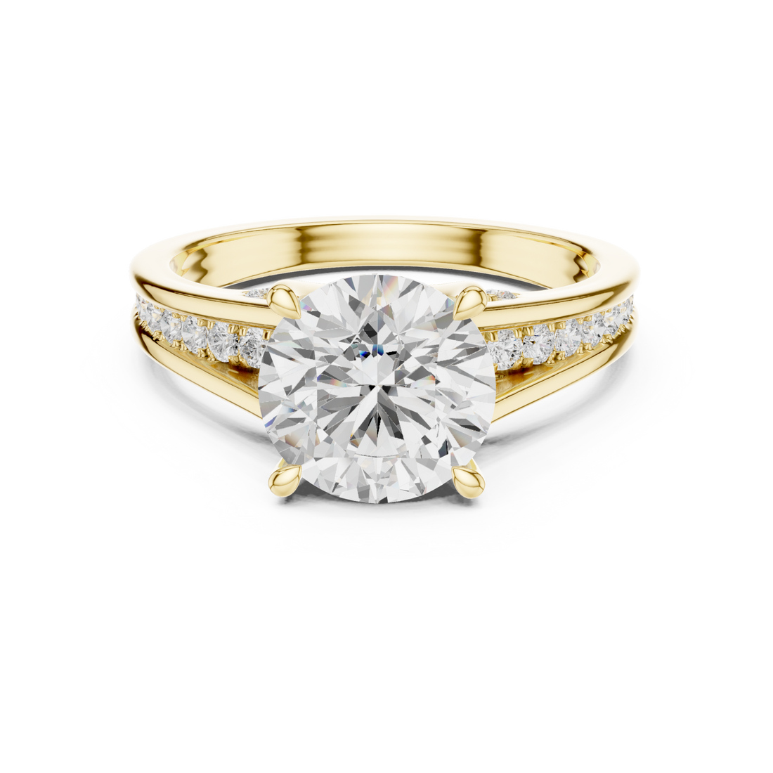 Gold Enchanted Whisper Halo Engagement Band Right View