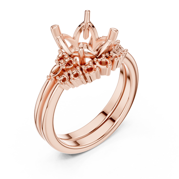  Rose Gold Moonlit Crest Crown Ring Right View