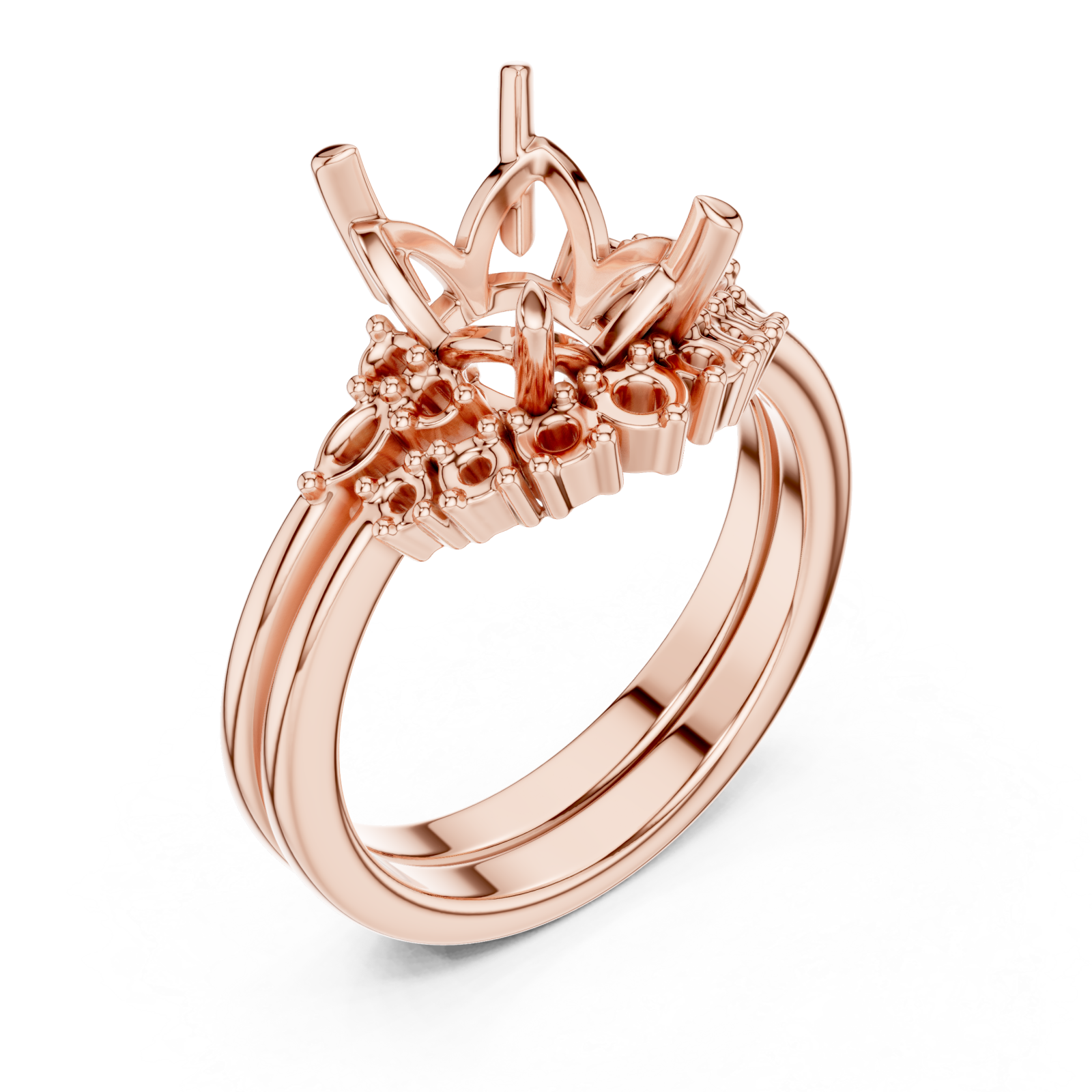  Rose Gold Majestic Bloom Cluster Ring Right View