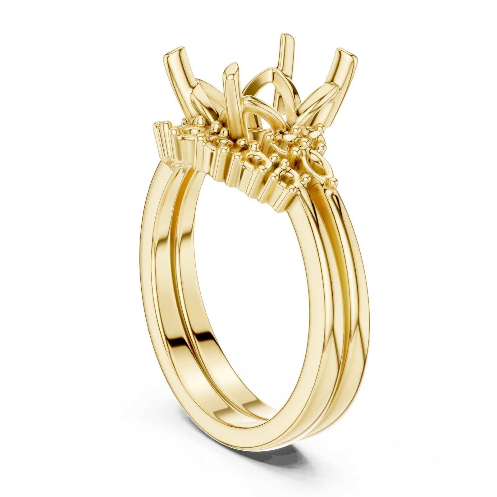  Gold Majestic Bloom Cluster Ring Left View