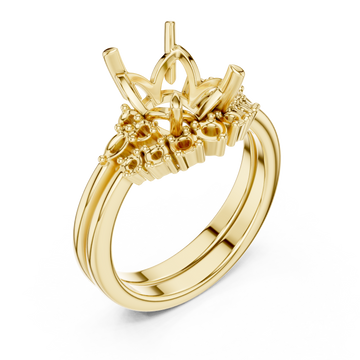 Gold Majestic Bloom Cluster Ring Right View