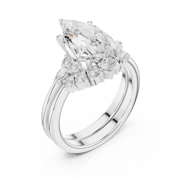  White Gold Glimmering Crest Anniversary Ring Right View