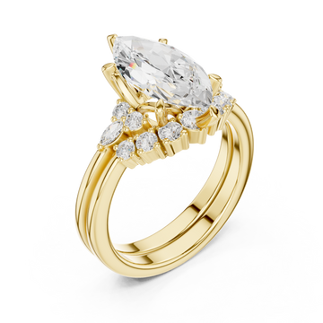 Gold Glimmering Crest Anniversary Ring Right View