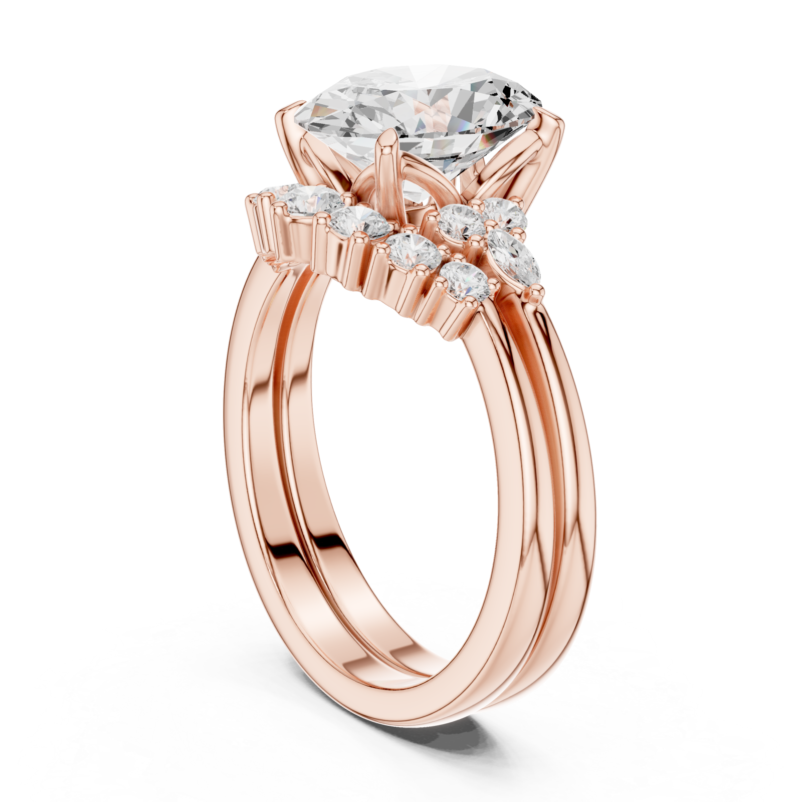  Rose Gold Celestial Harmony Embrace Ring Left View