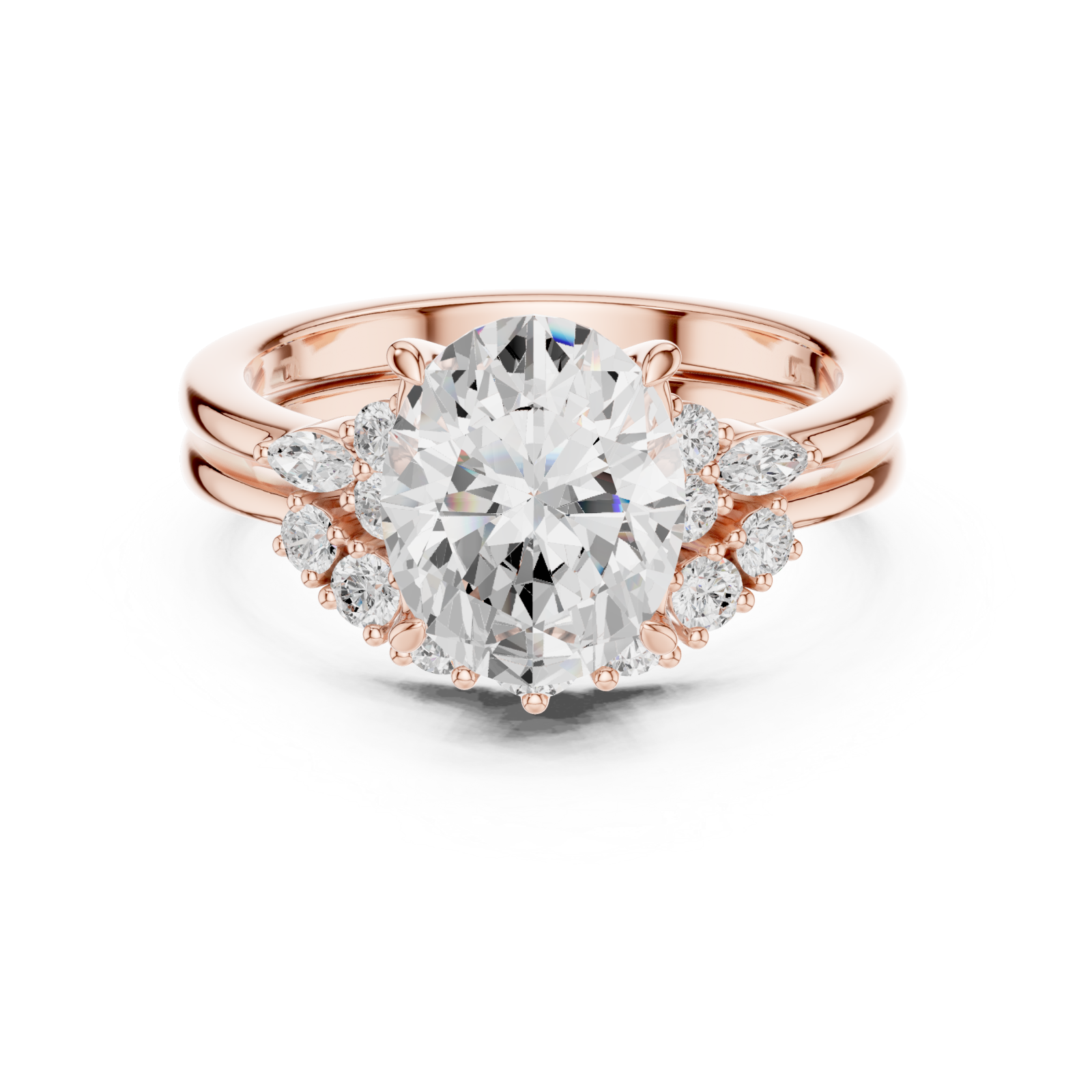  Rose Gold Celestial Harmony Embrace Ring Front View