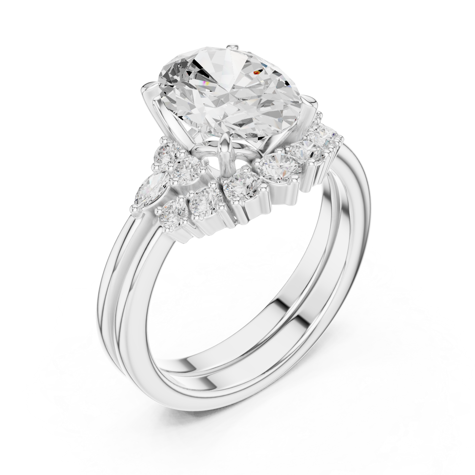  White Gold Celestial Harmony Embrace Ring Right View