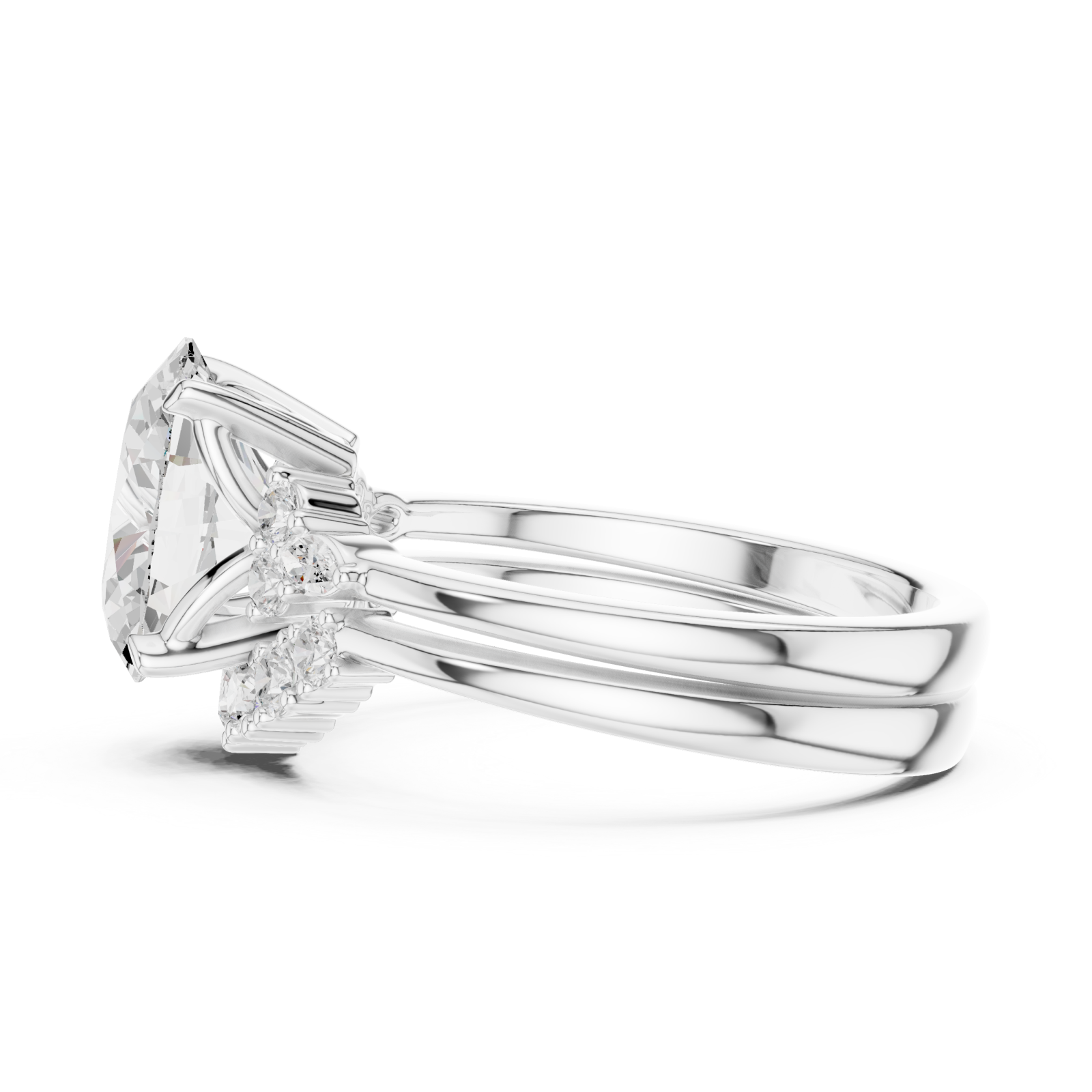  White Gold Celestial Harmony Embrace Ring Side View
