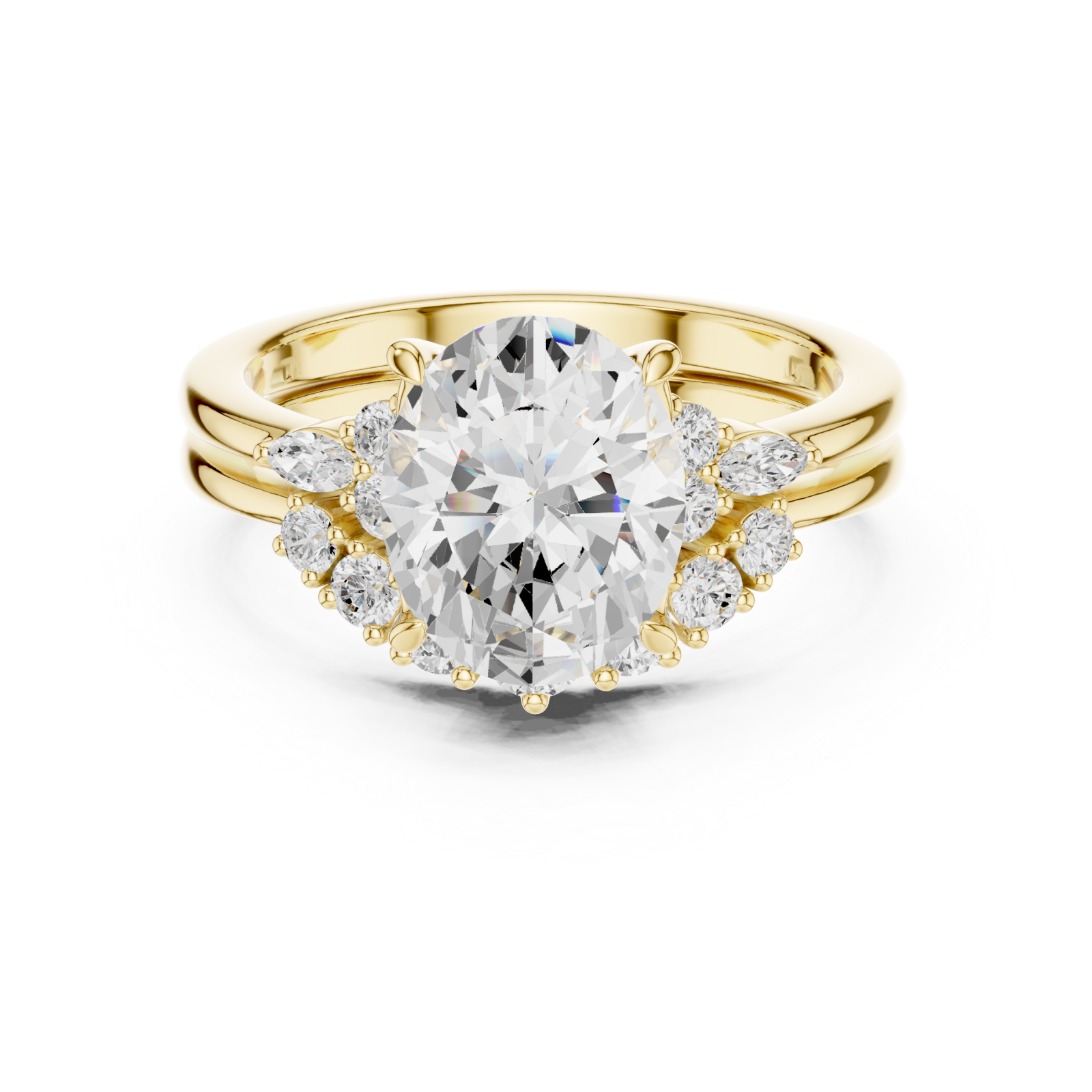  Gold Celestial Harmony Embrace Ring Front View