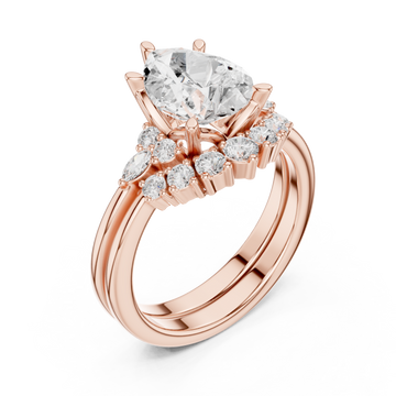  Rose Gold Whispering Luxe Halo Eternity Band Right View