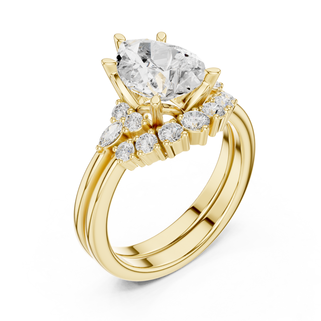 Gold Whispering Luxe Halo Eternity Band Right View