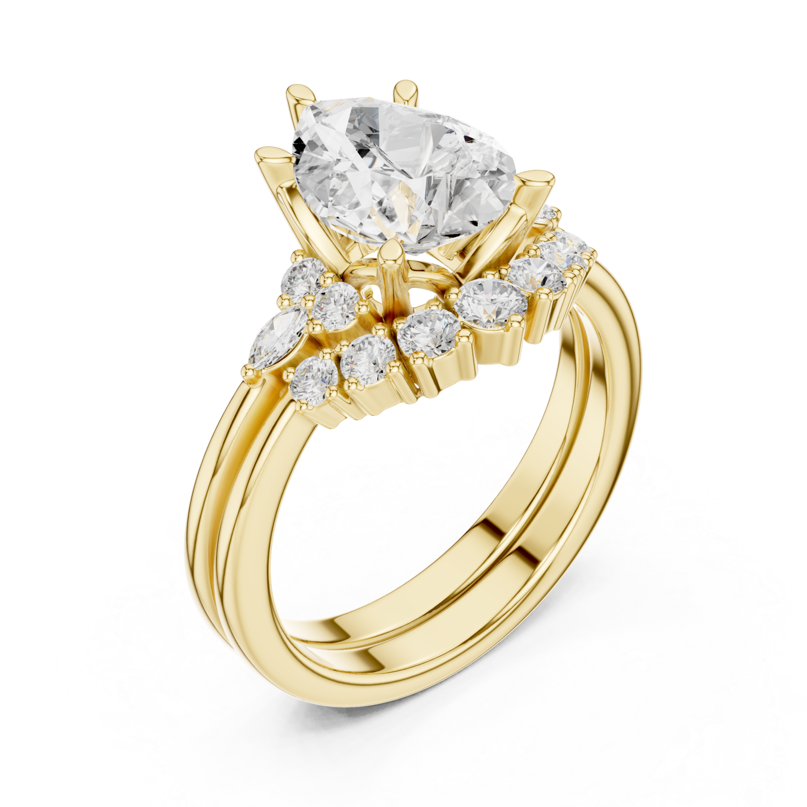 Gold Whispering Luxe Halo Eternity Band Right View
