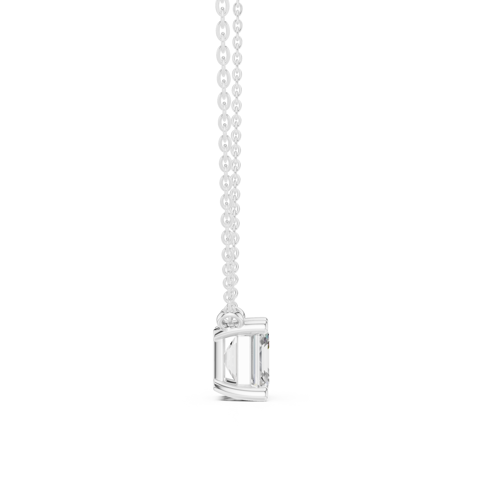  White Gold Golden Harmony Pillar Pendant Side View