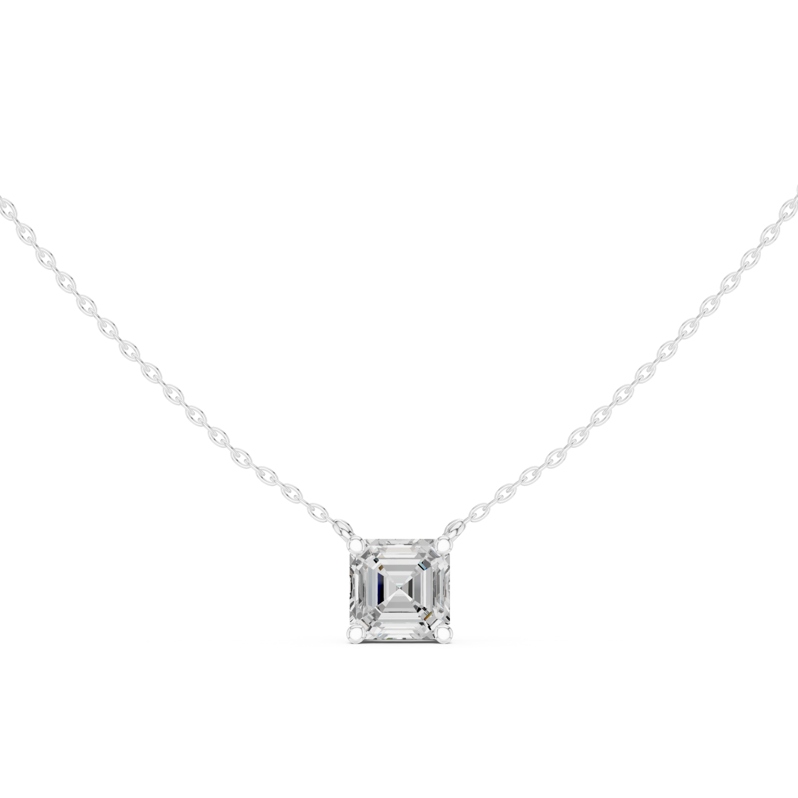  White Gold Golden Harmony Pillar Pendant Front View
