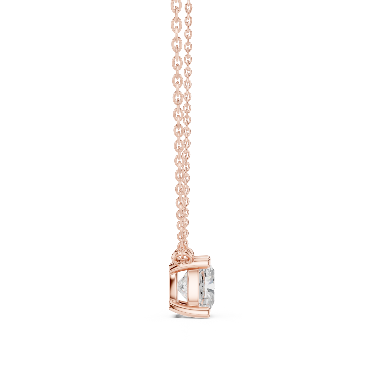  Rose Gold Eternal Lattice Pendant Side View