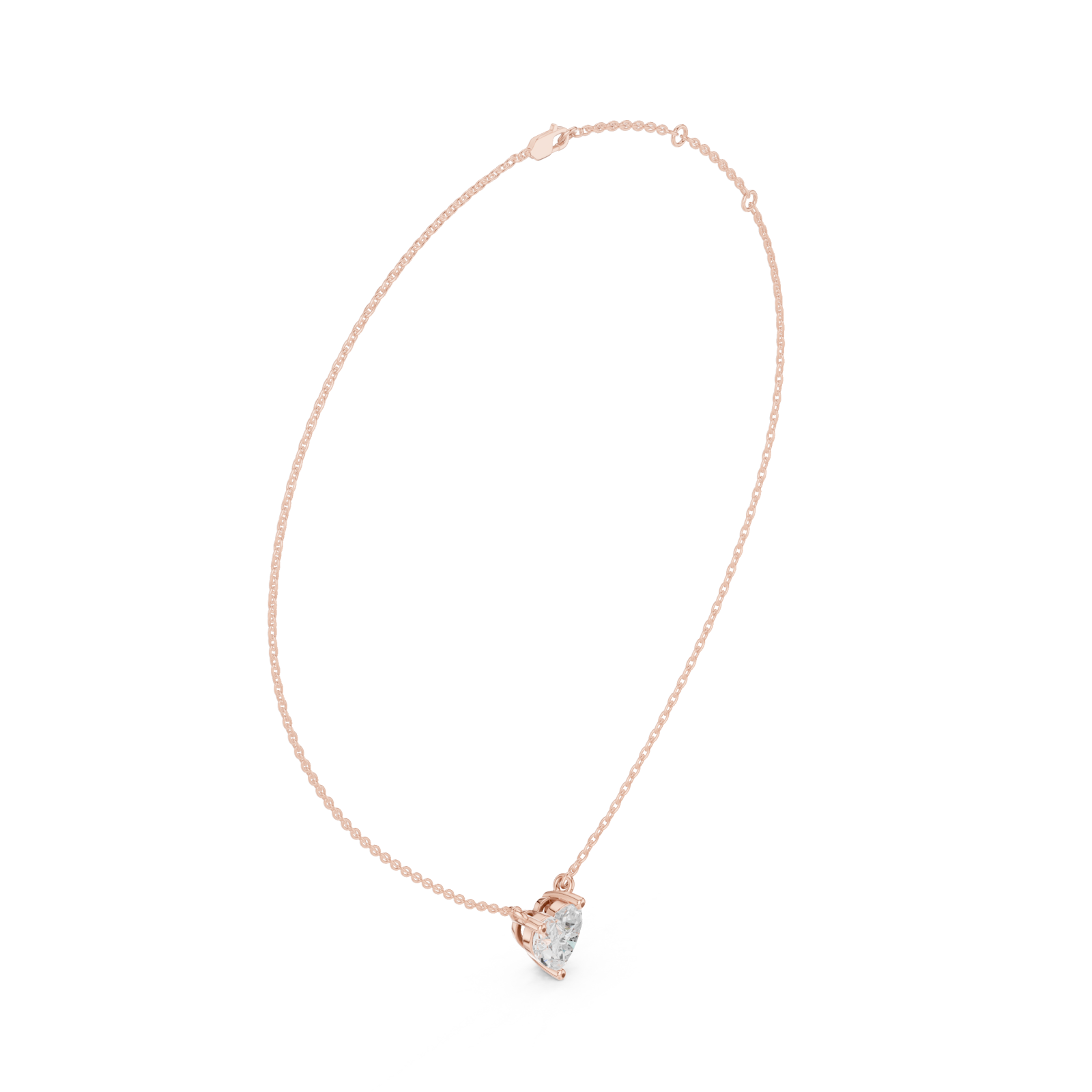  Rose Gold Luminous Embrace Heart Pendant Left View