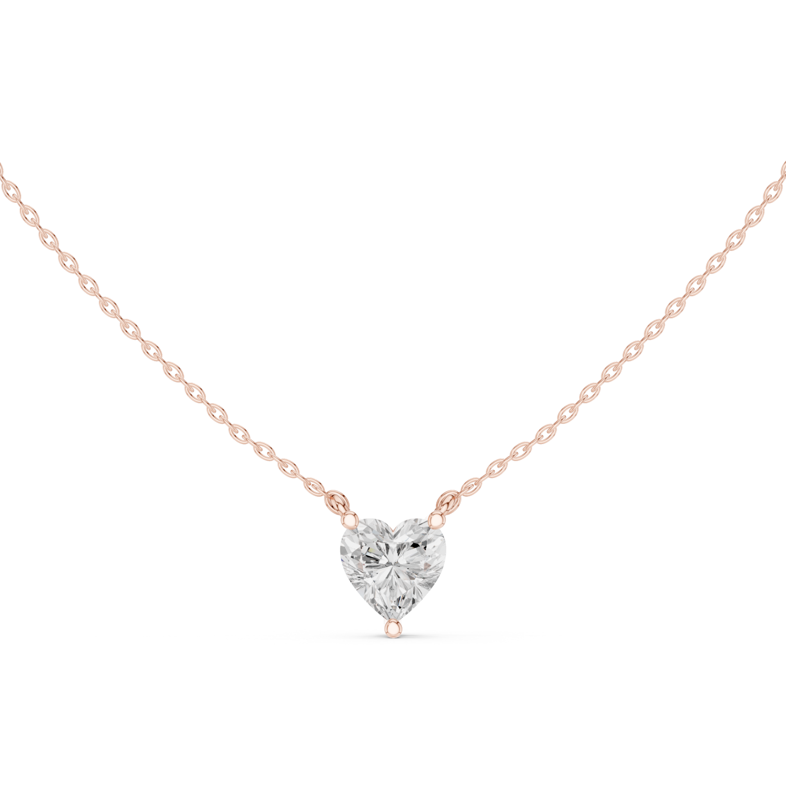  Rose Gold Luminous Embrace Heart Pendant Front View
