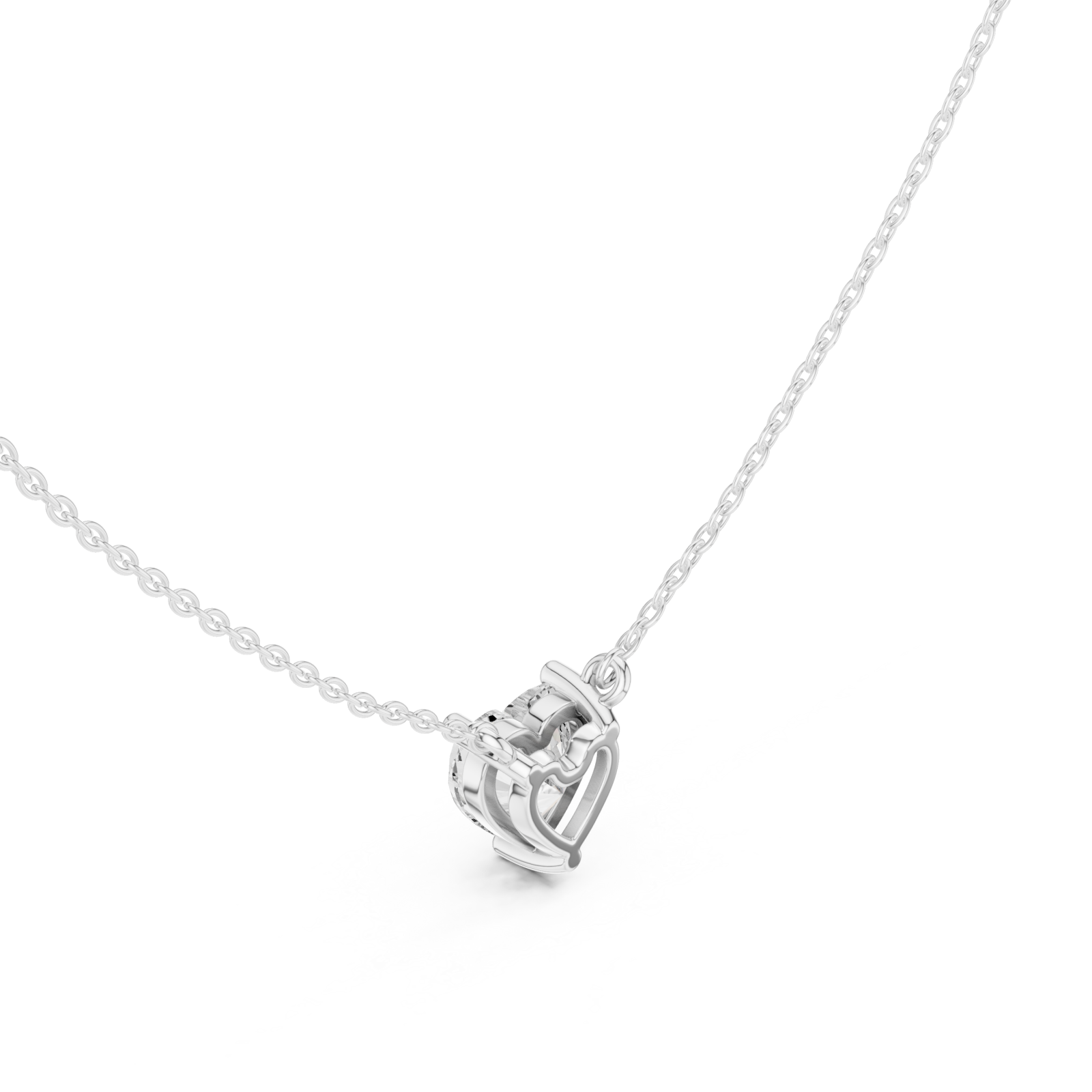  White Gold Luminous Embrace Heart Pendant Right View