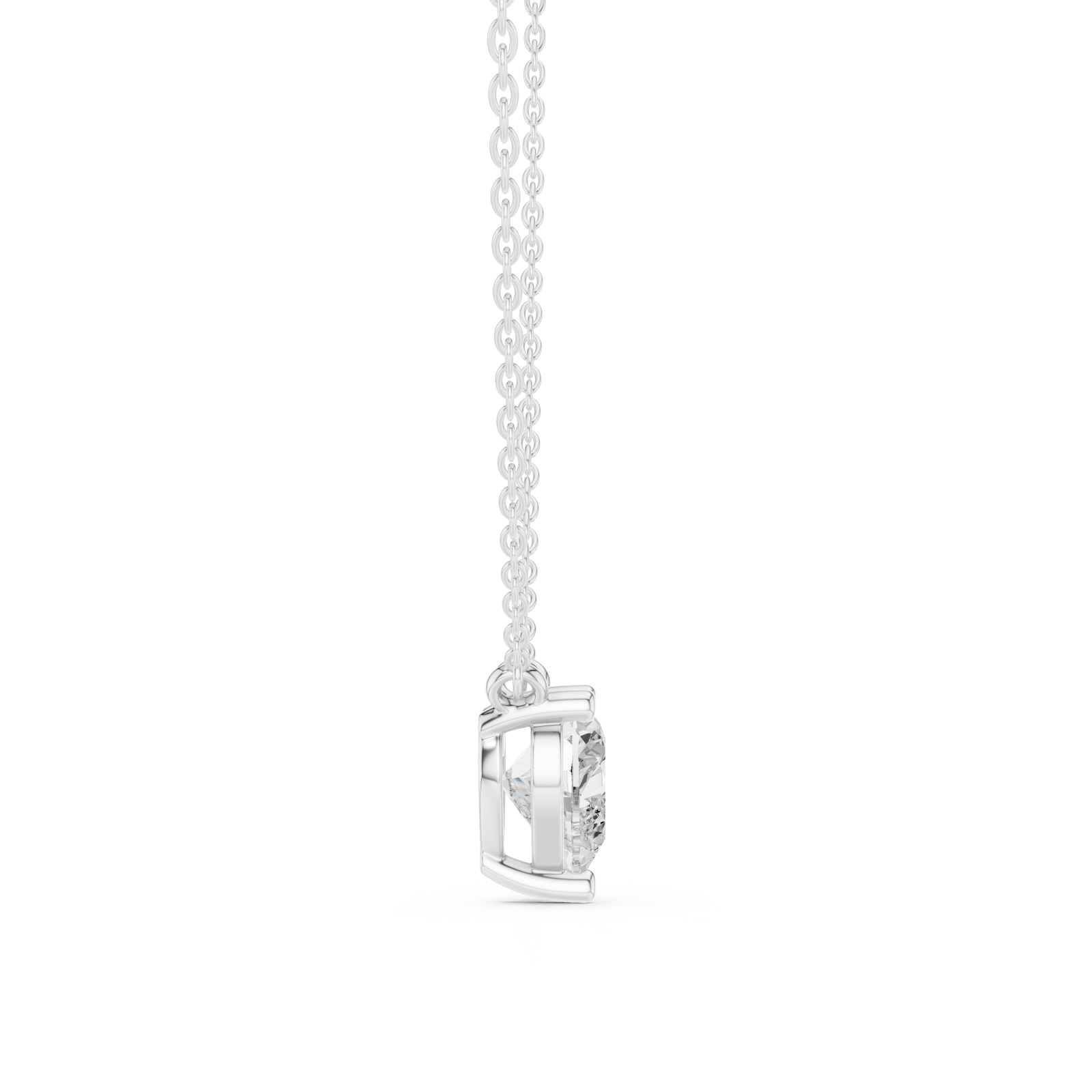  White Gold Luminous Embrace Heart Pendant Side View