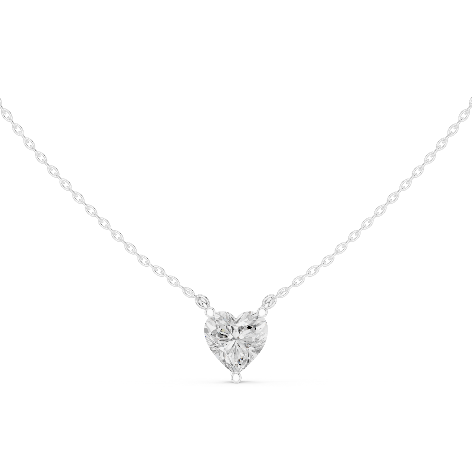  White Gold Luminous Embrace Heart Pendant Front View