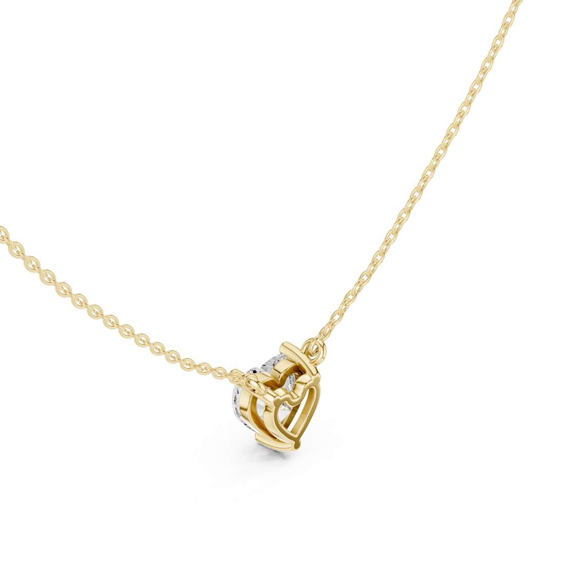 Gold Luminous Embrace Heart Pendant Right View