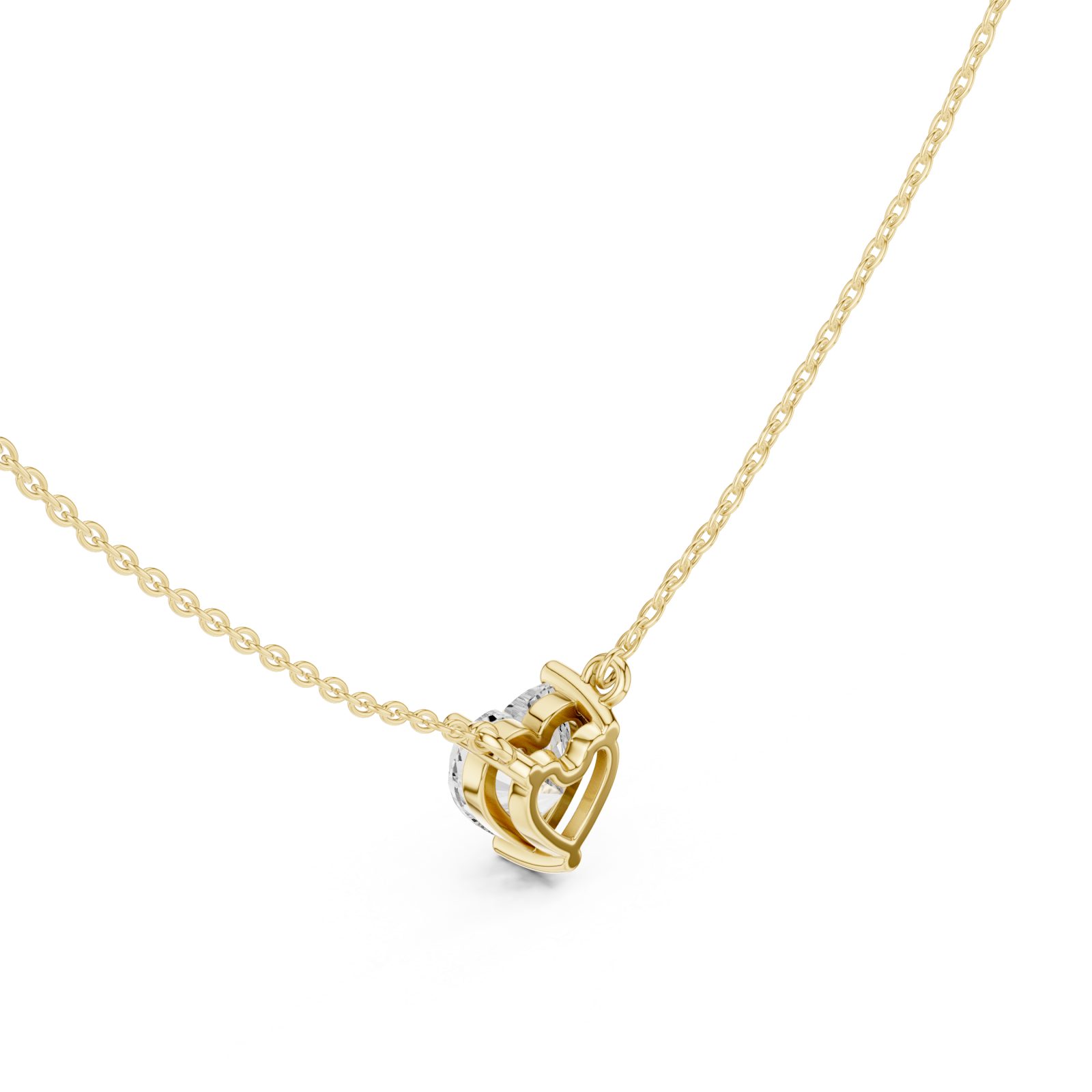 Gold Luminous Embrace Heart Pendant Right View