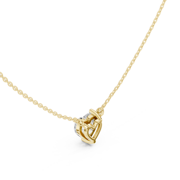 Gold Luminous Embrace Heart Pendant Right View