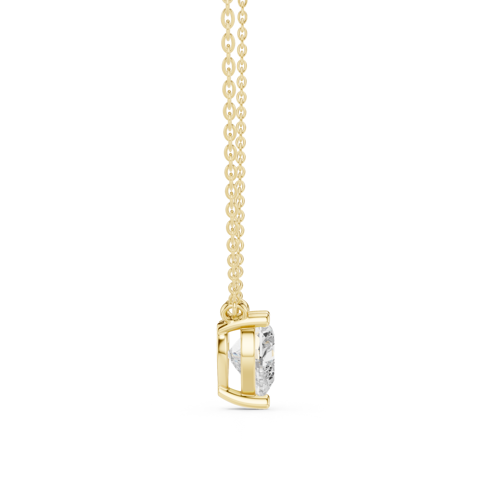  Gold Luminous Embrace Heart Pendant Side View