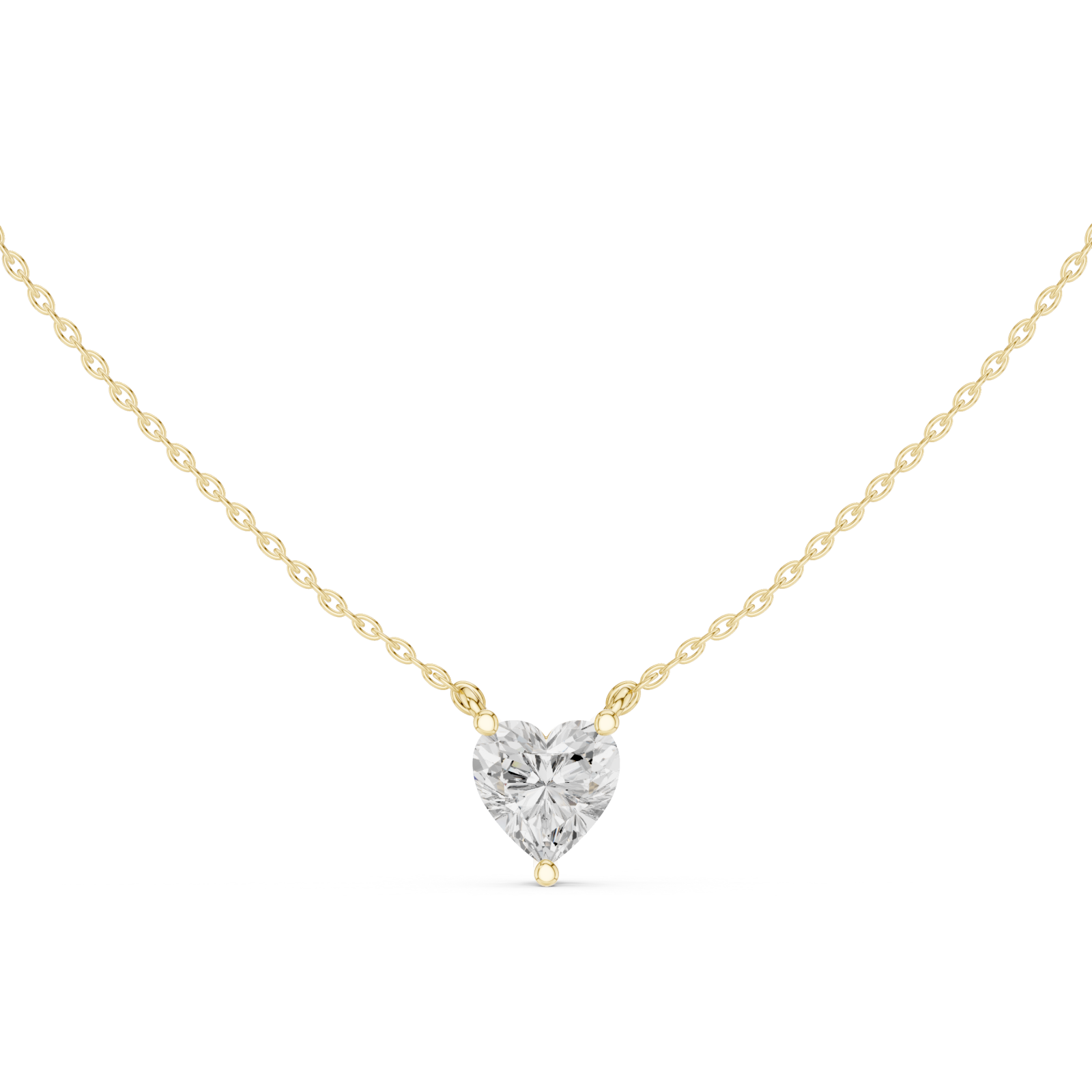  Gold Luminous Embrace Heart Pendant Front View