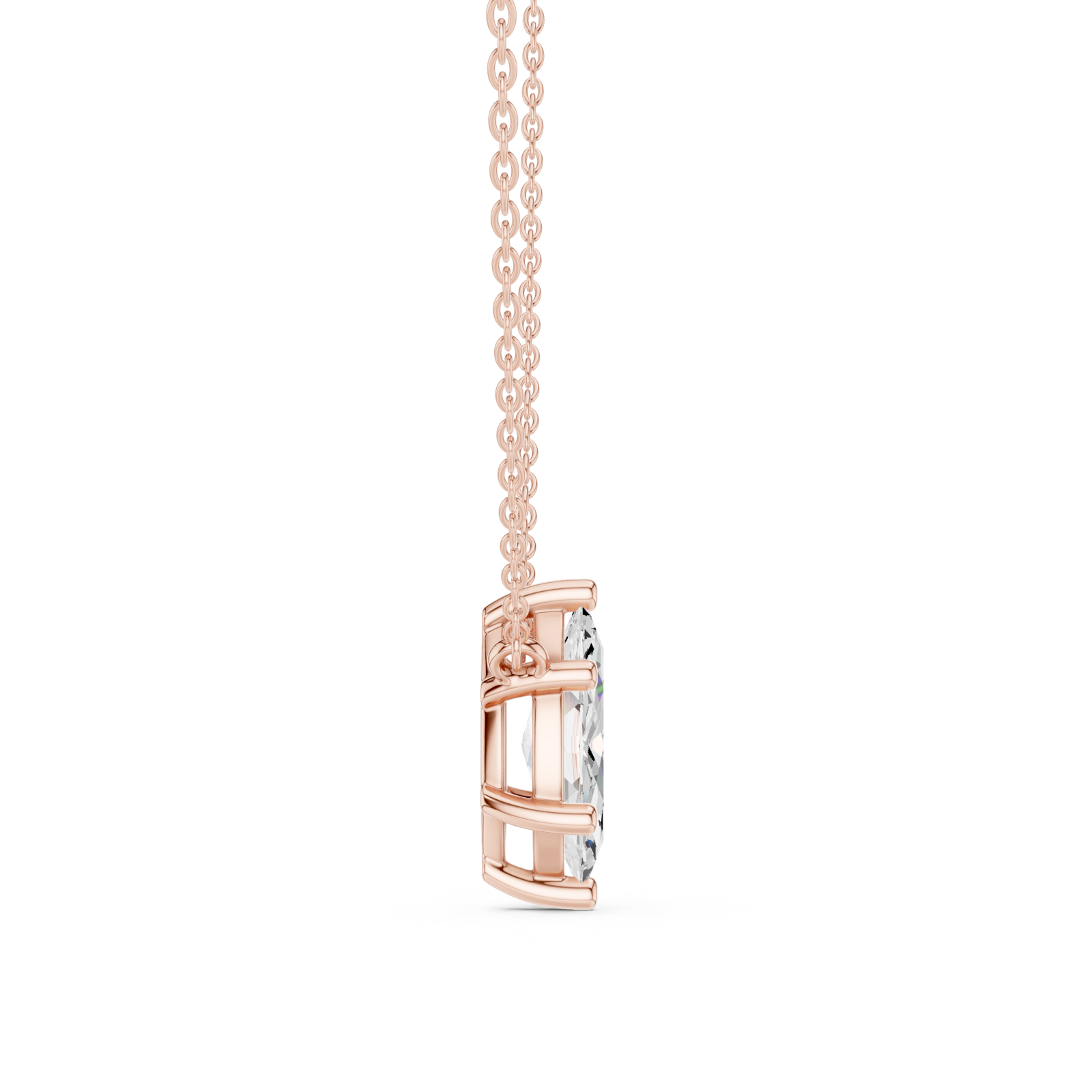  Rose Gold Graceful Aura Pendant Side View